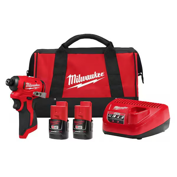 Milwaukee 3450-22 M12 12V 1/4" Subcompact Brushless Hex Impact Driver Kit