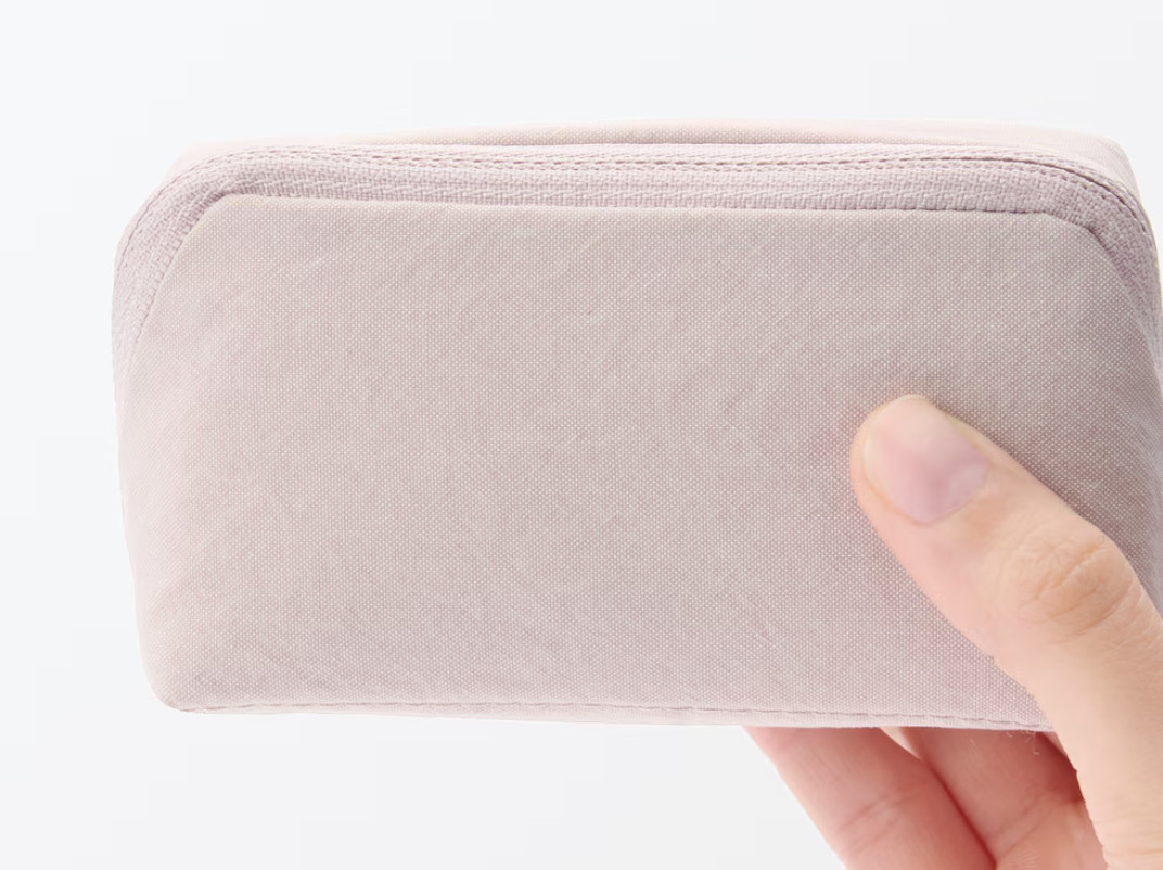 New Muji Wrinkle nylon wide opening pouch 11 x 6 x 3.5 cm