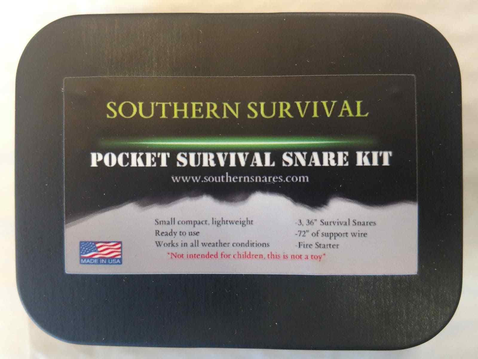 SURVIVAL SNARE KIT POCKET SIZE SMALL EASY TO CARRY SURVIVAL SNARE TIN SNARE KIT