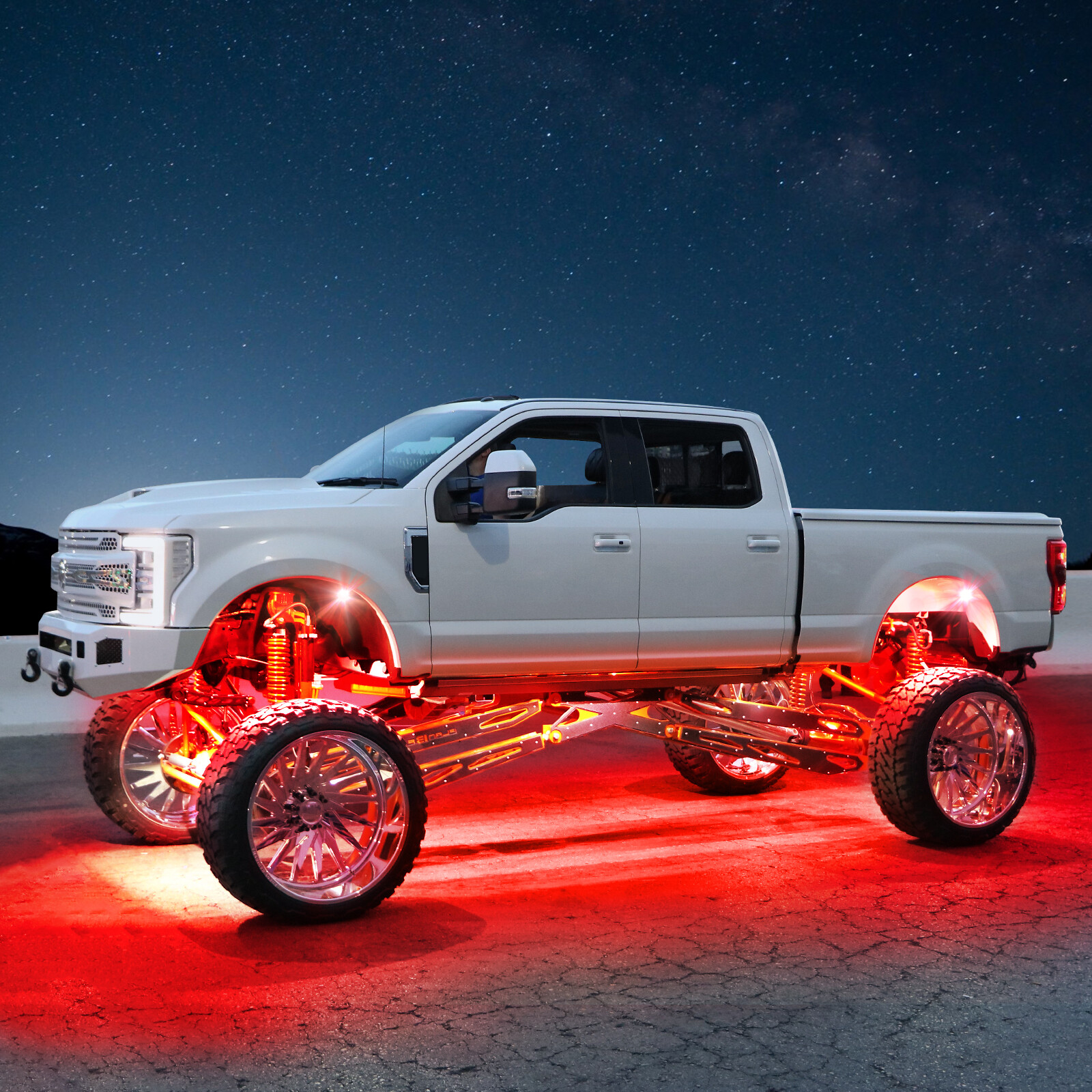 12 Pods RGB LED Rock Lights, 3 Control Way Bluetooth Remote & Fob Underbody Lamp