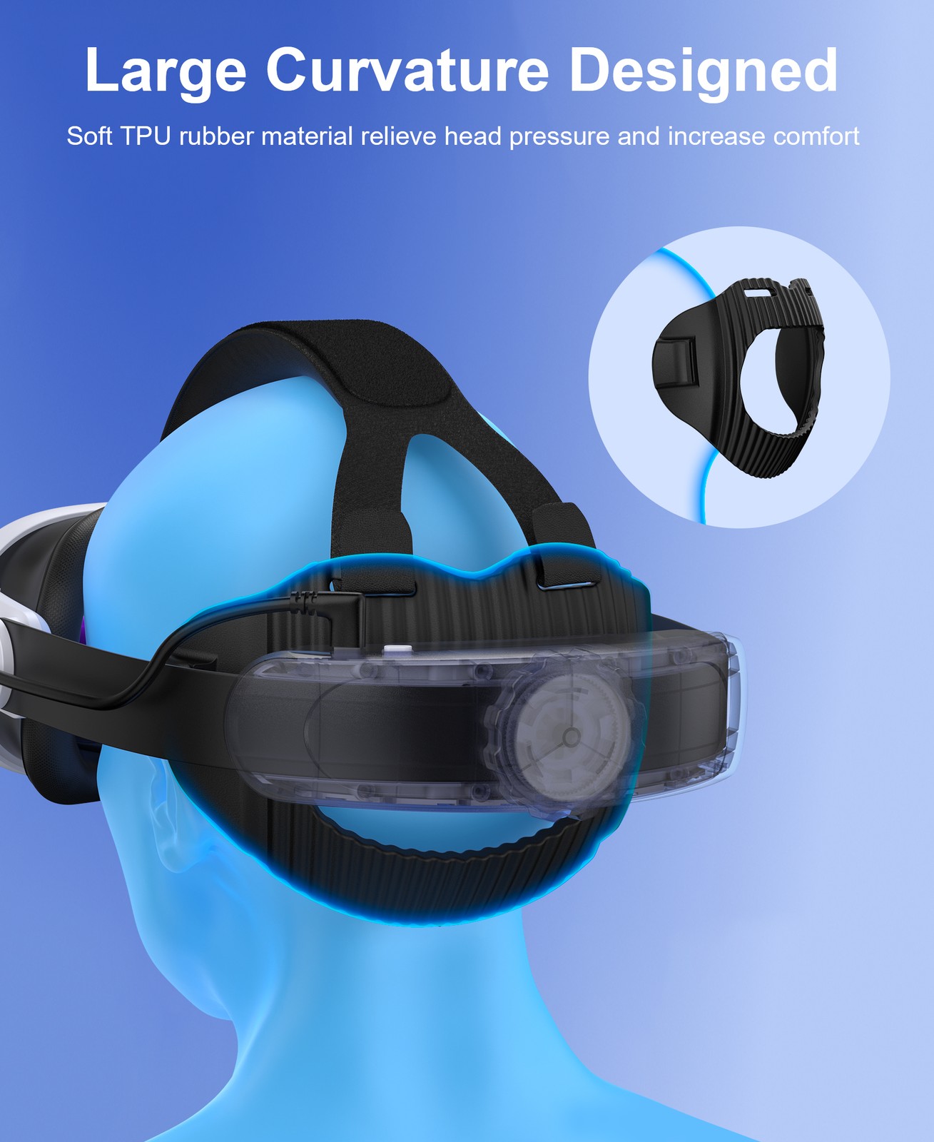 Head Strap with 10000mAh Battery Pack for Meta Quest 3S/Quest 2/3, VR Headset
