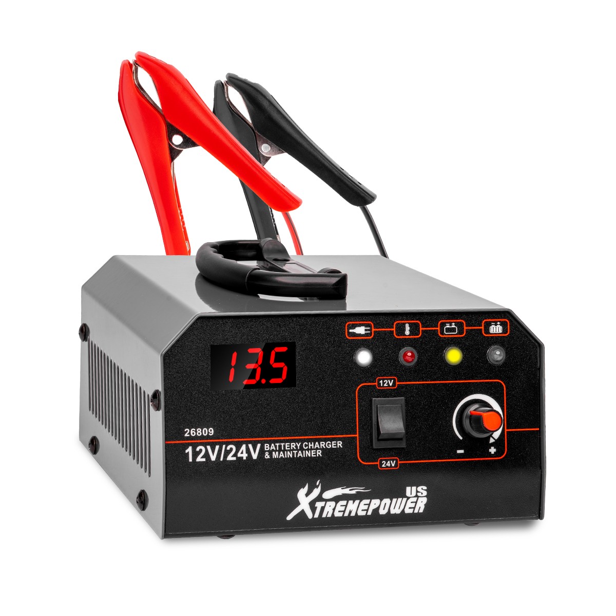 XtremepowerUS 330W Smart Car Battery Charger Booster 12V/24V AGM Trickle Charger