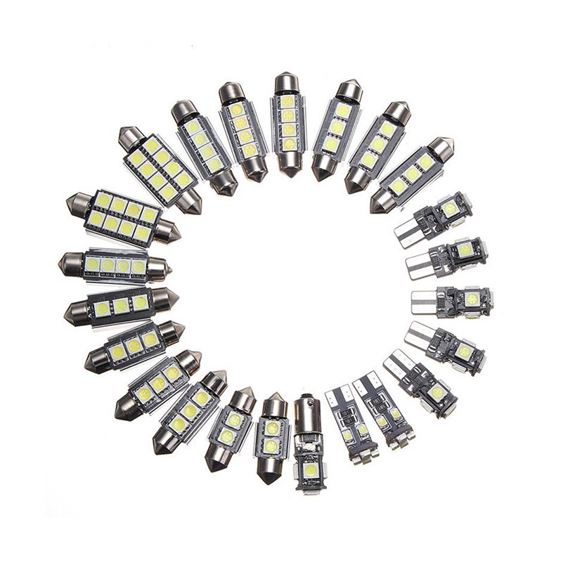 23x Canbus LED Car Interior Inside Light Dome Trunk Map License Plate Lamp Bulb
