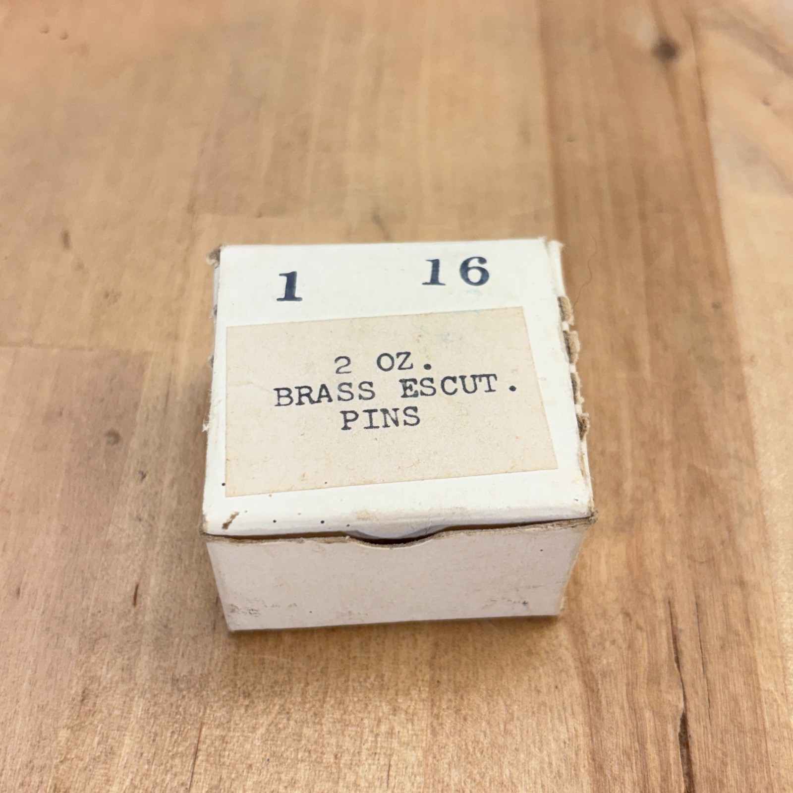 Vintage 2 OZ Brass Escutcheon Pins 1" NOS, Partial Box