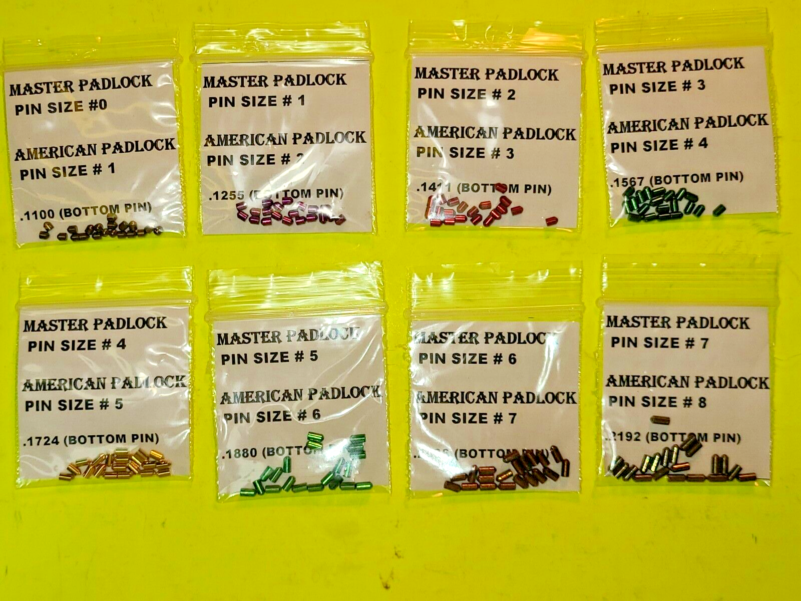 MASTER AMERICAN LOCK PADLOCK CYLINER REKEY PIN SET KIT LOT LOCKSMITH LOCK SPORT