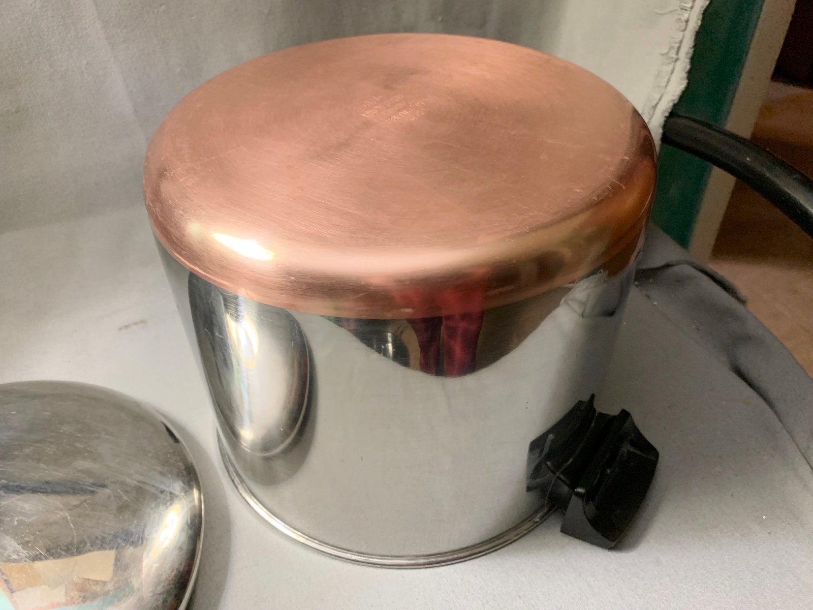 Vtg Revere Ware Stock Pot Dutch Oven 8 QT Copper Clad Bottom ROME NY 1979 RARE