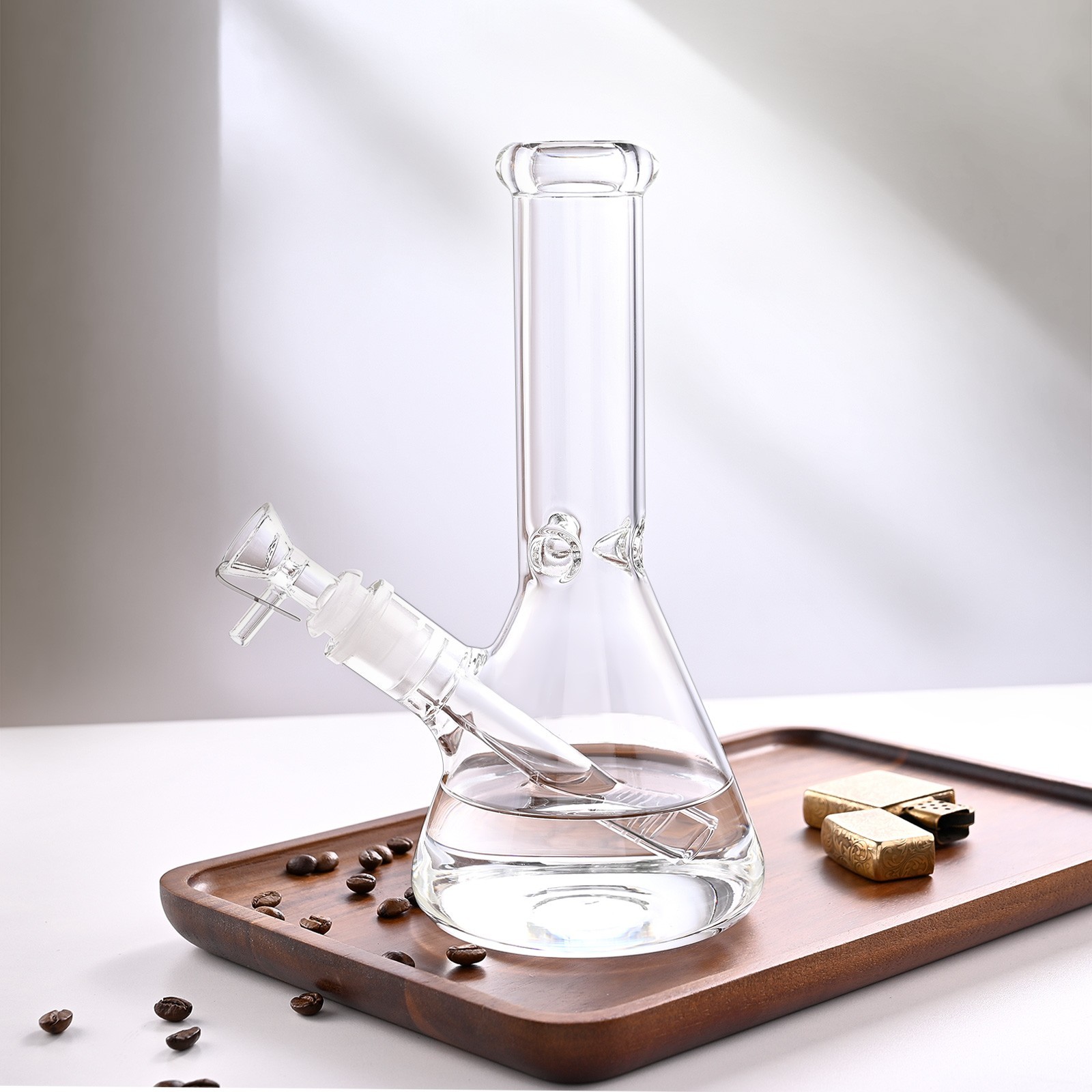9 inch Glass Bong Heavy Duty Glass Bong Beaker Water Pipe with Screen 14mm Bowl