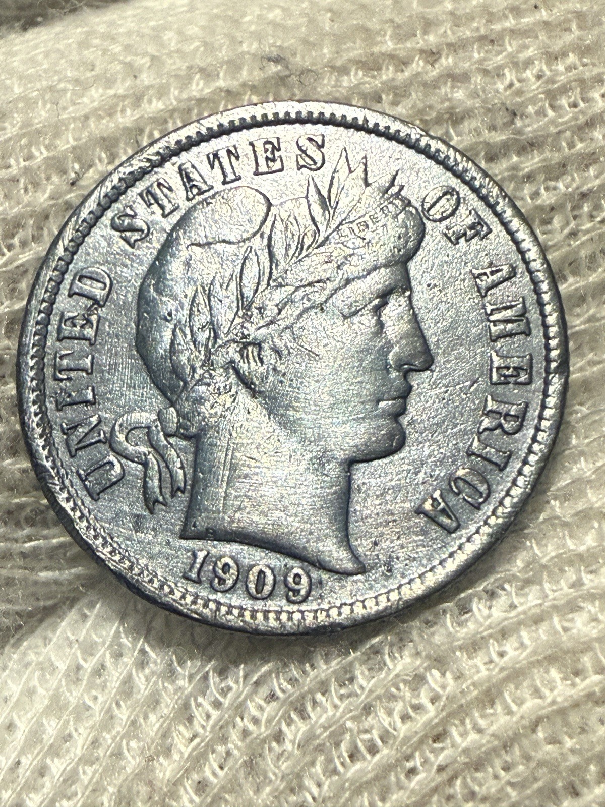 1909-O Barber Silver Dime AU + High Grade Original