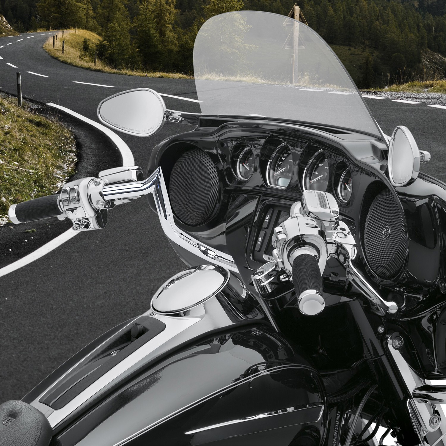 10" 12" 14" Pre-Wired Meathook Handlebars for Harley Street Glide Electra Glide