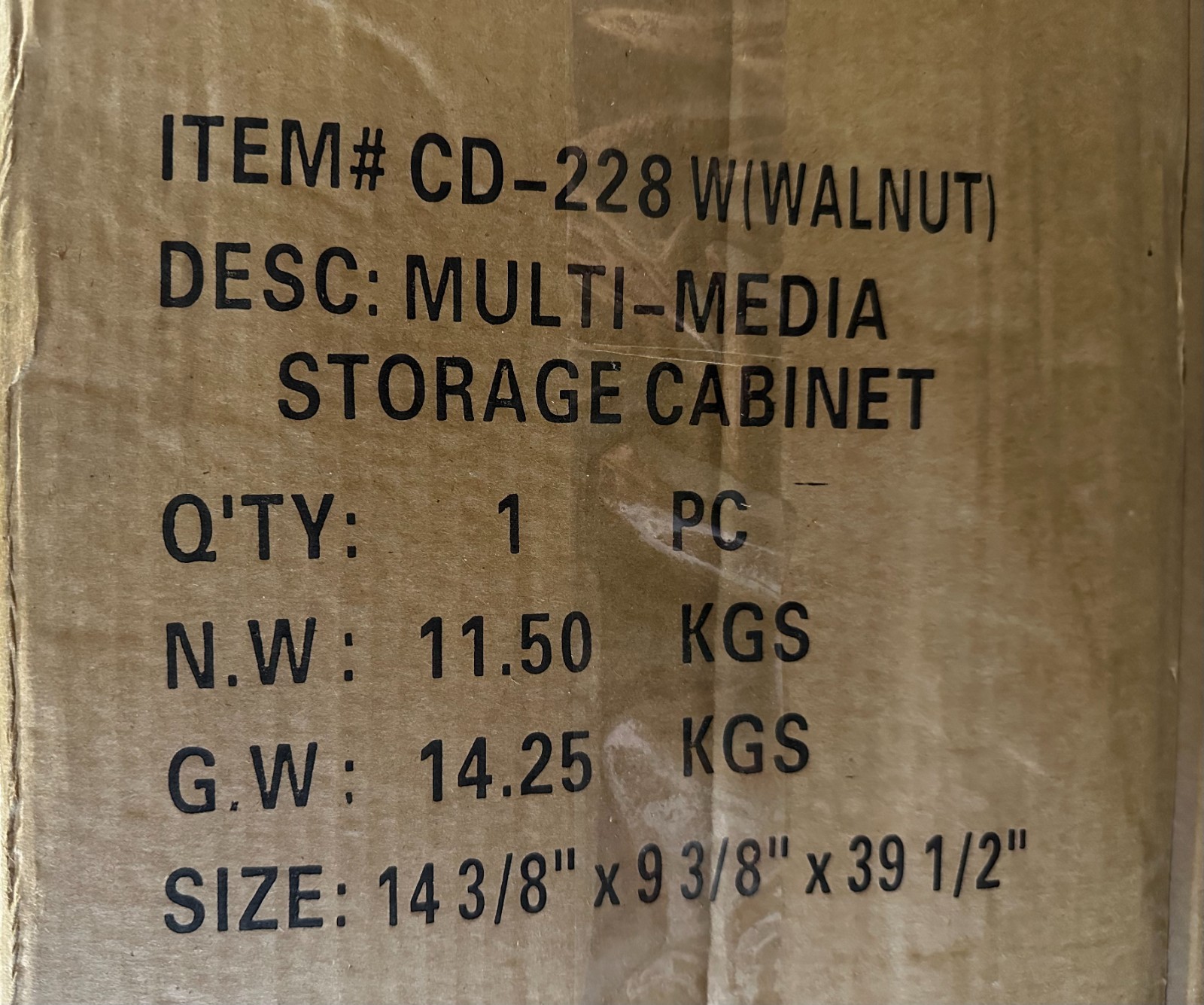 Leslie Dame CD-228W Library Design Multi Media Storage Cabinet WALNUT New!