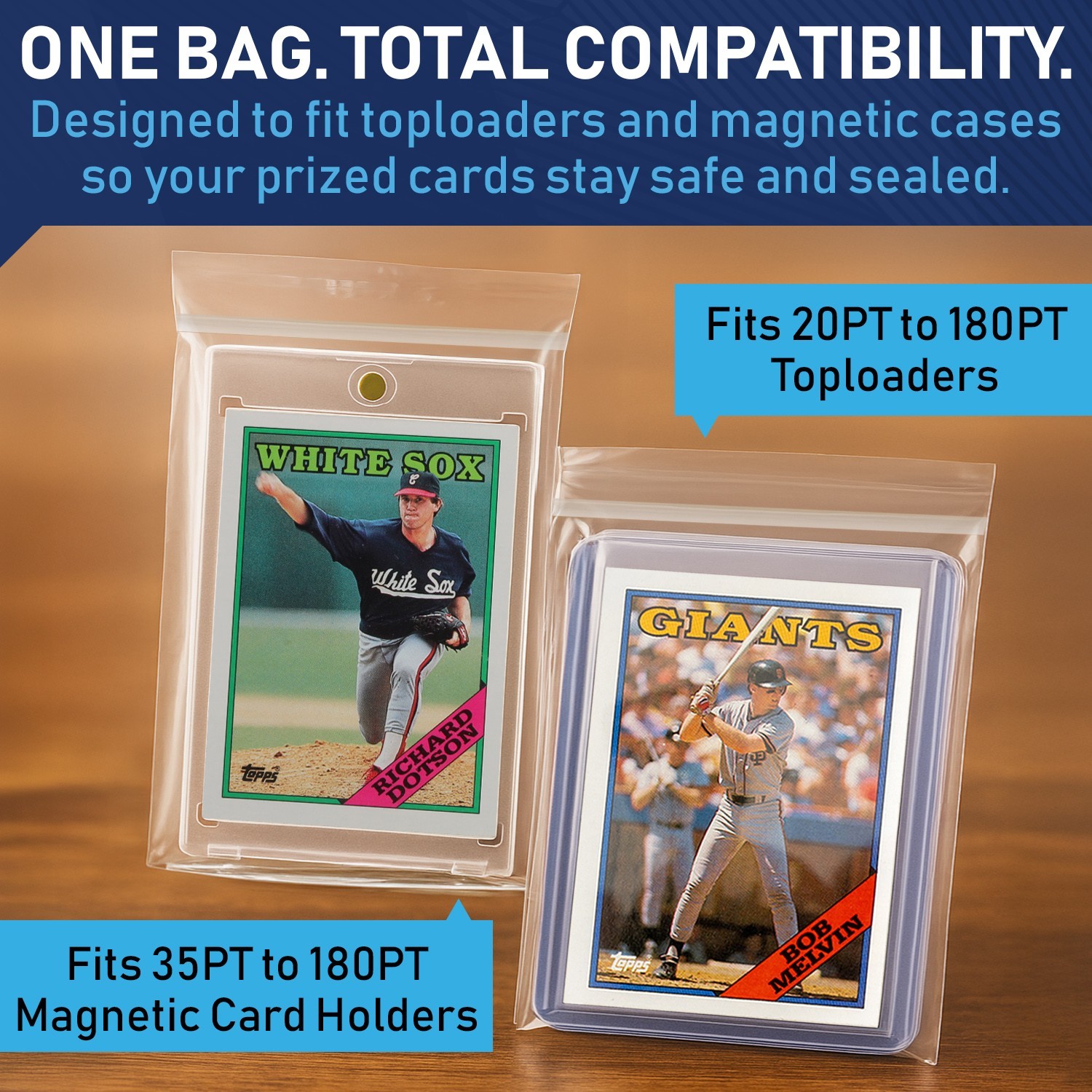 Team Bags Resealable for Toploaders Semi Rigid & Magnetic Holders 100-10000 Pack