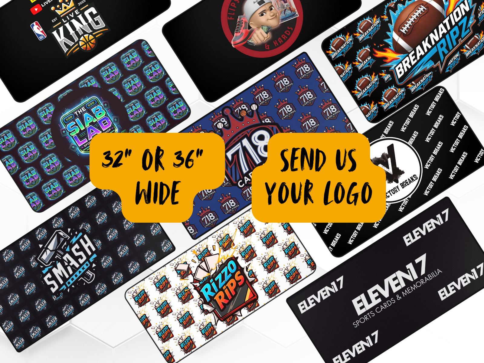 Custom Card Breaking Mat, Card breakers mat for card breaks | XL Card break mat