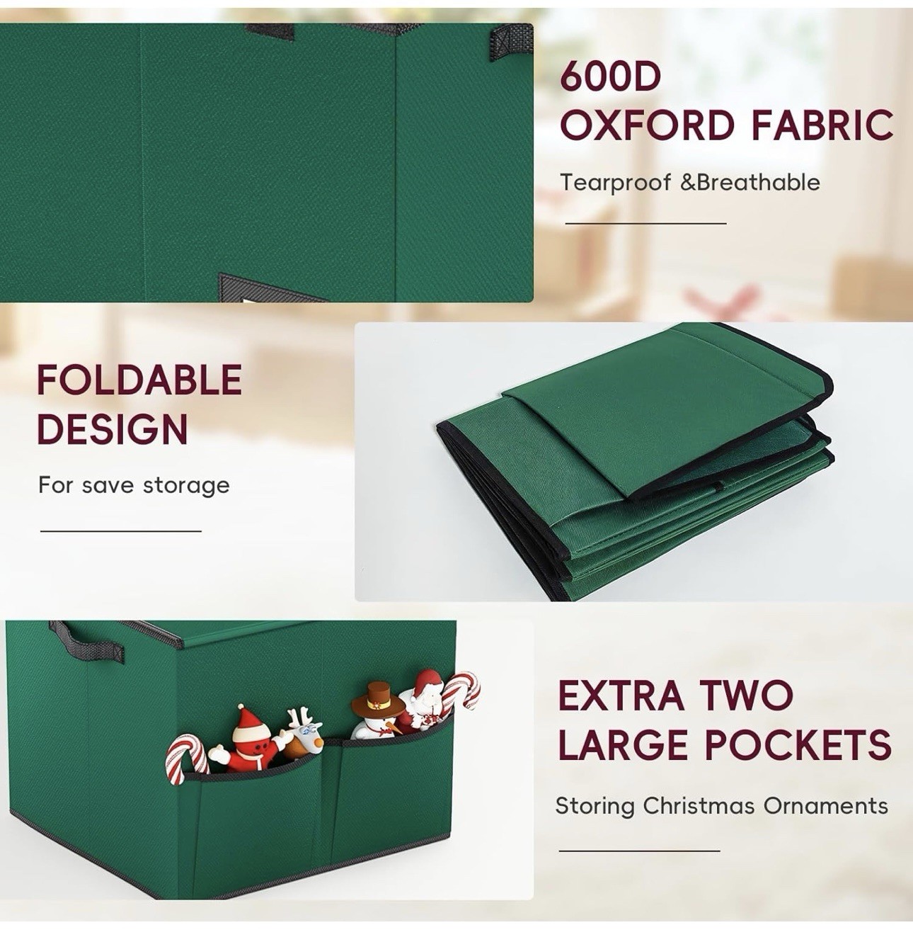 144-3” Large Christmas Ornament Storage Container - 8 Sepárate Tray