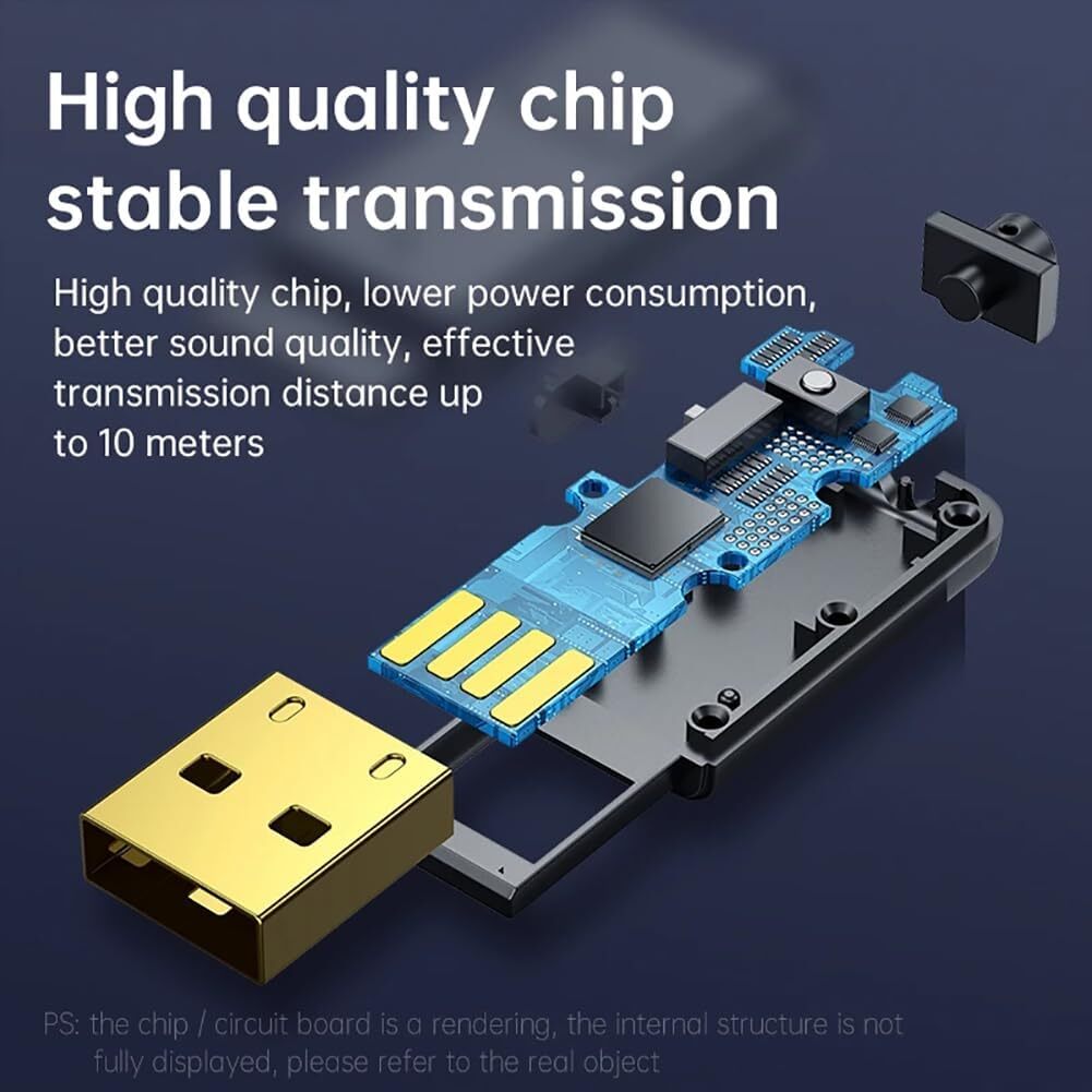 Wireless USB Bluetooth 5.0 Audio Transmitter Receiver AUX Adapter For TV Car Lot