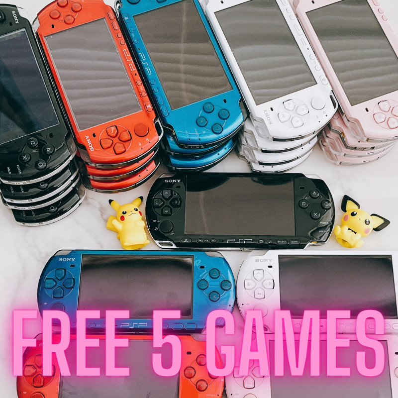 Sony PSP-3000 Console w/Charger + New Battery + Random 5 Games [Ship From US]