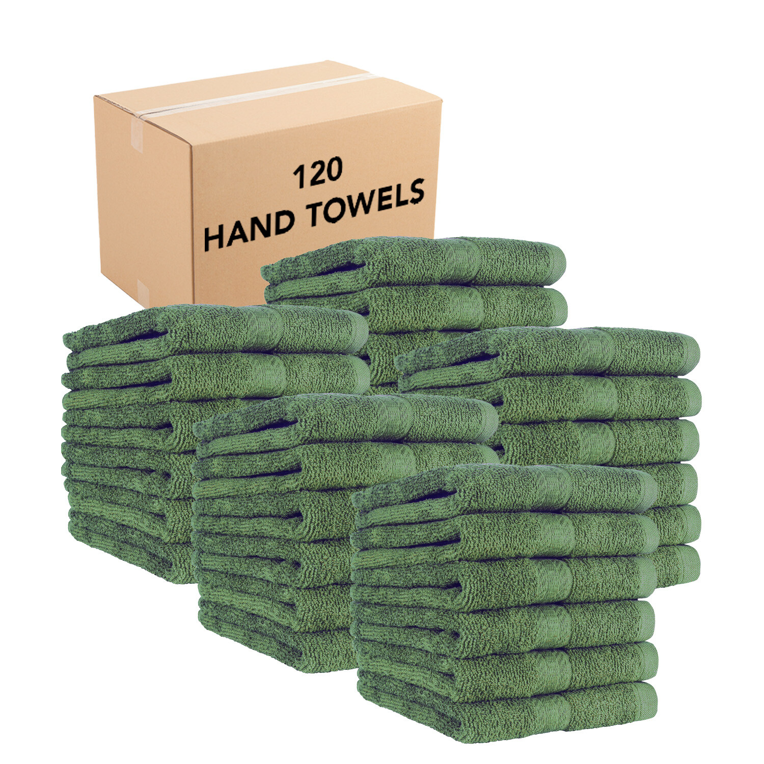 120 Bathroom Hand Towels, Bulk Value, 100% Ring-Spun Cotton, 16x27 Color Options