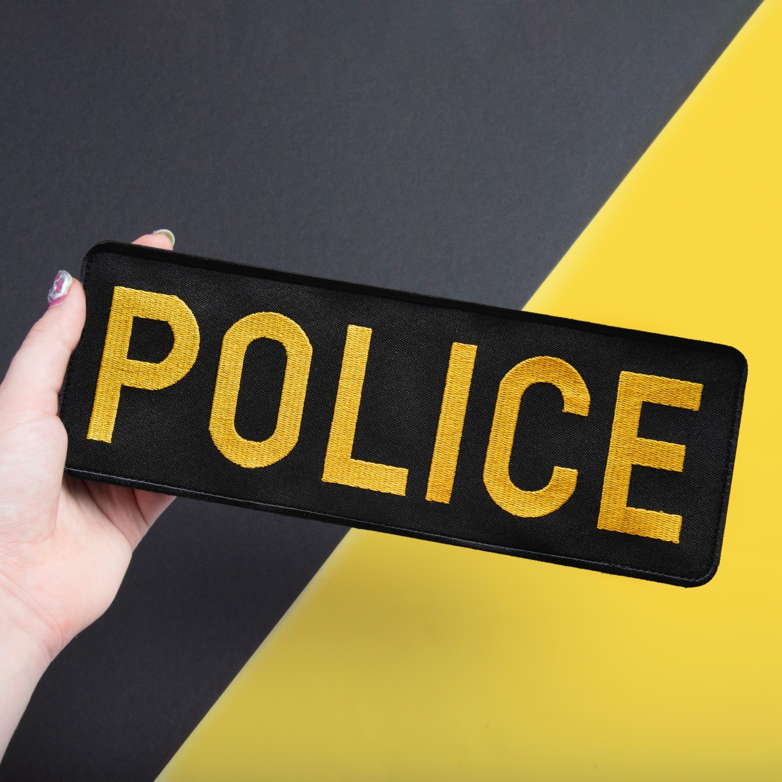 2-Piece Embroidered Patch for Vest, Jacket, Hook & Loop, Large & Small