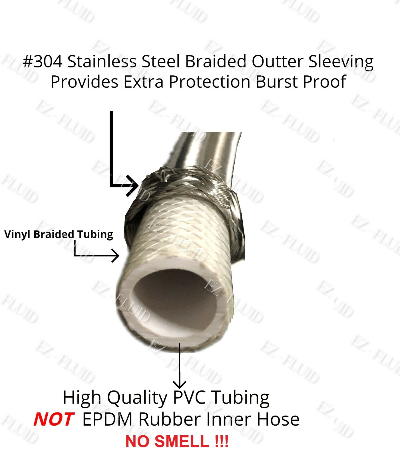 (1) 3/8" Comp x 48" 4-FT S.S Universal Dishwasher Water Supply Line Connector LF