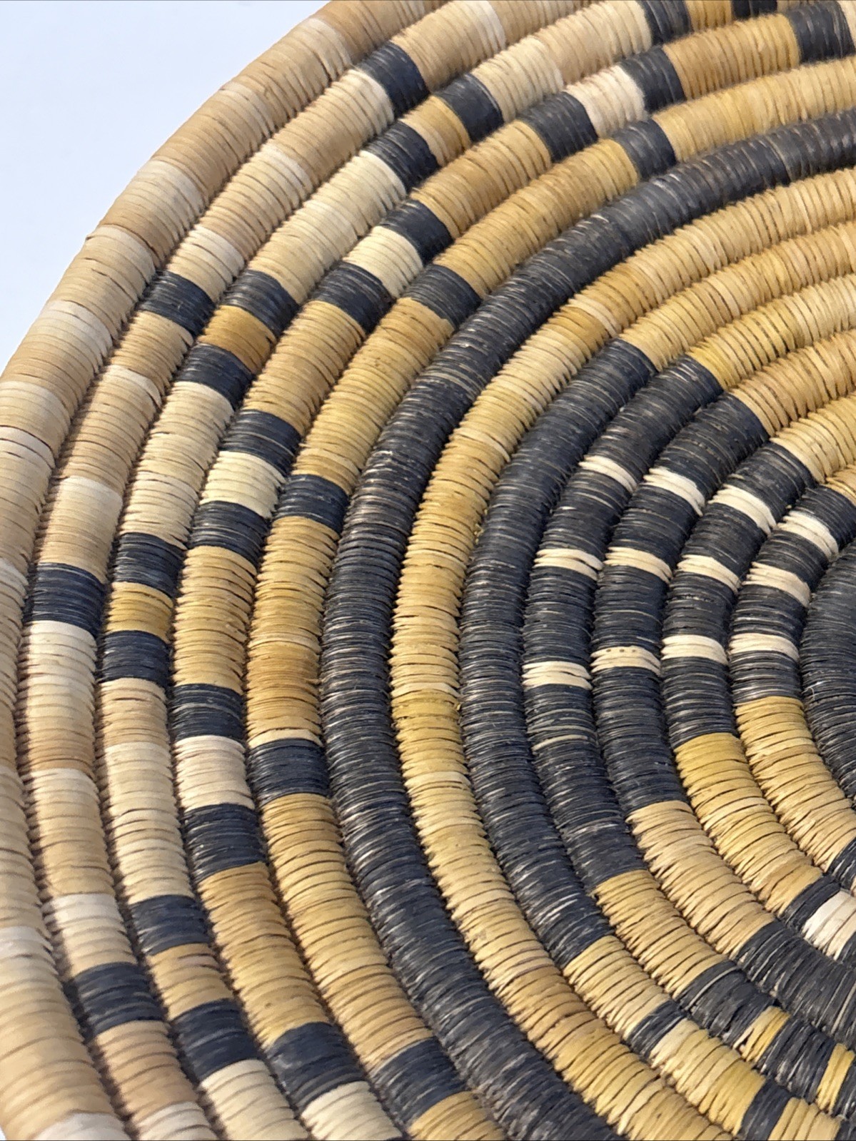 Antique Hopi Indian Coiled Basket Crow Mother 12" diameter