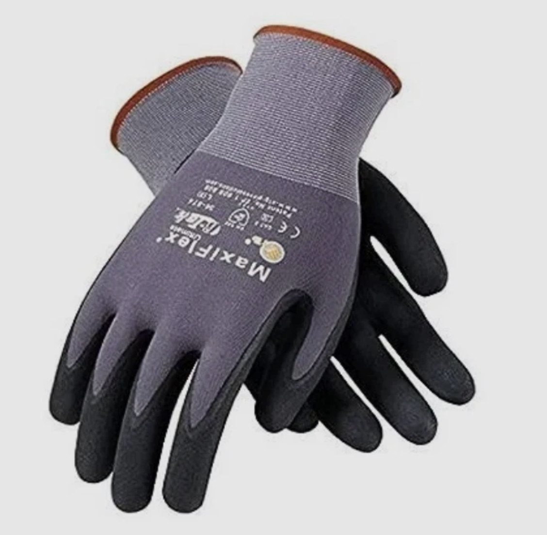 MaxiFlex PIP 34-874/L Foam Nitrile Grip Coated Work Gloves 12 Pieces Pack