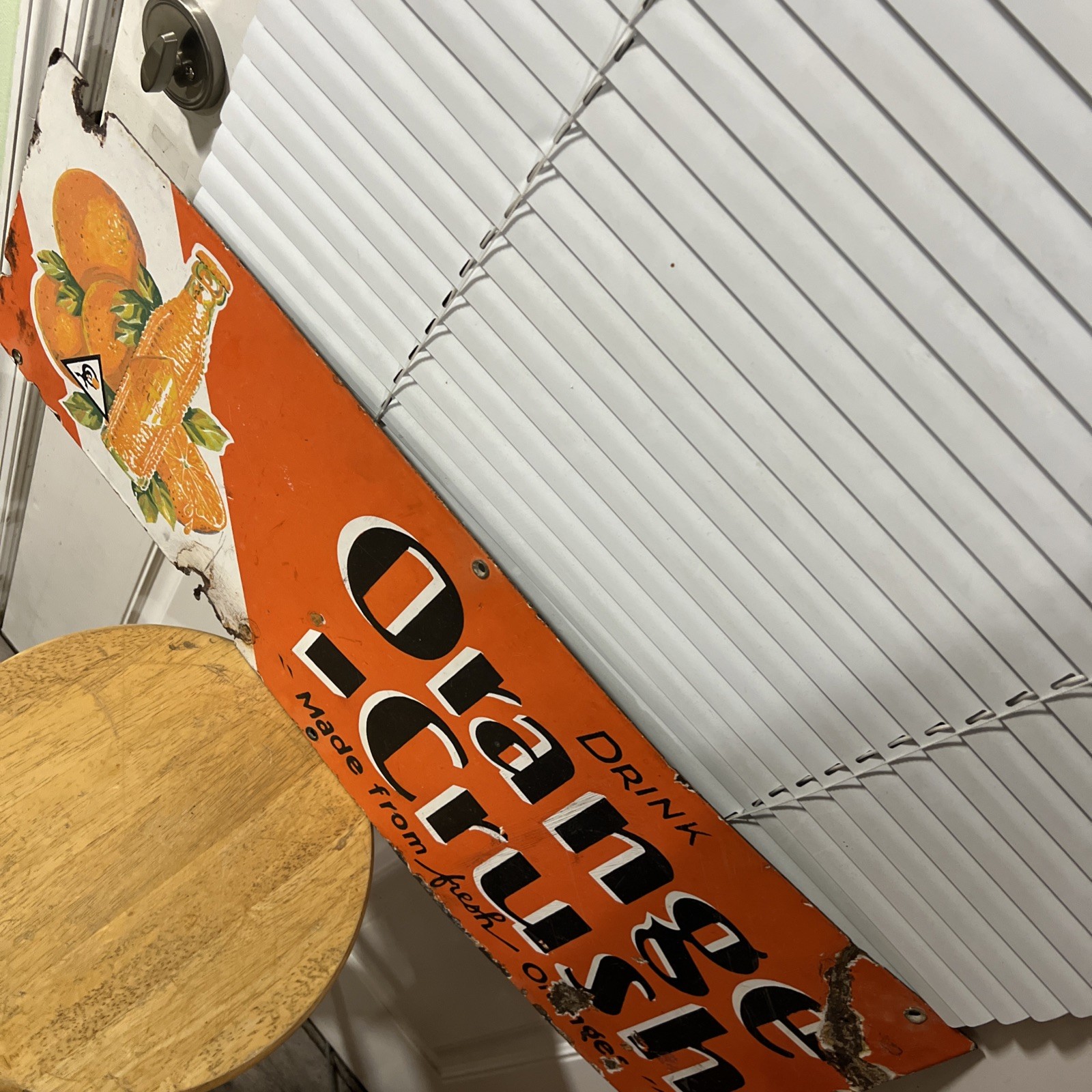 VINTAGE ORANGE CRUSH SODA PORCELAIN SIGN 30” x 10”