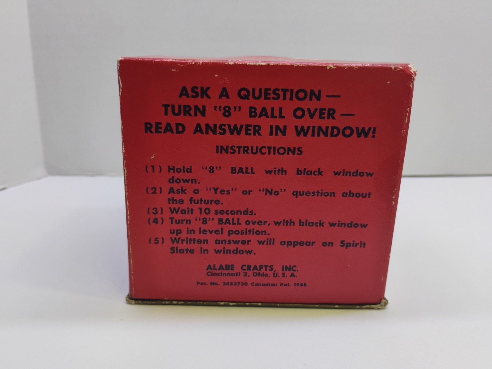RARE Magic 8 Ball Fortune Teller Original Box Alabe Crafts 1948-50 USA VTG Read