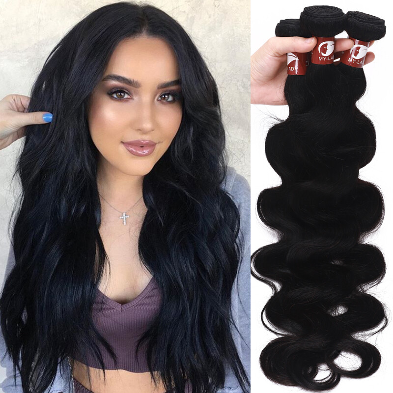 3Bundles/300G Brazilian Virgin Human Hair Extensions Weave Wefts Straight Wavy A