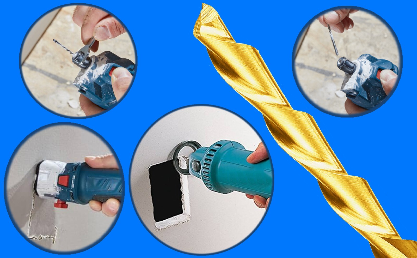 Drywall Cut out Bit 1/8" Sabre Point Cutout Bit Titanium Router Drill Bit -10Pcs