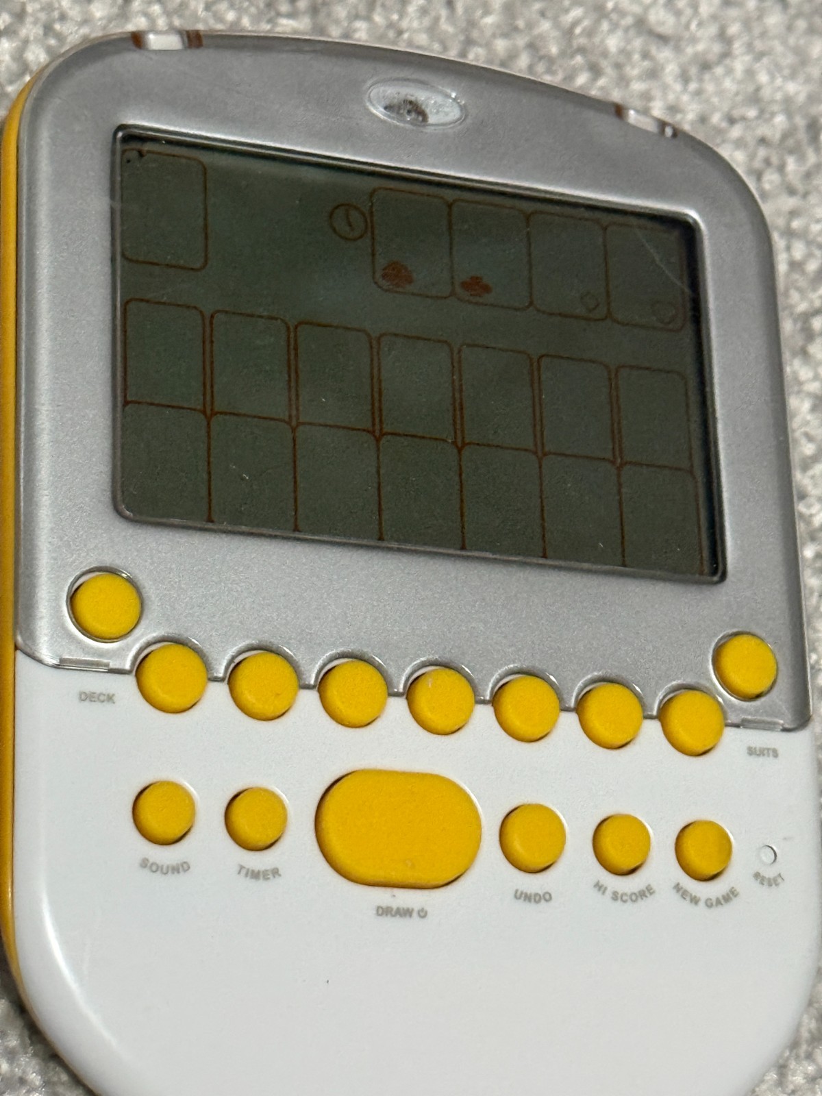 Radica Big Screen Solitaire Backlit Handheld Game Yellow 2008 Tested