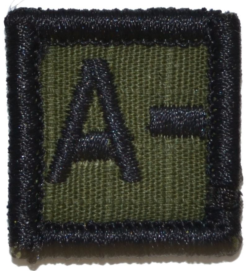 Blood Type - 1x1 Military/ Patch Hook Backing (All Blood Types) Army