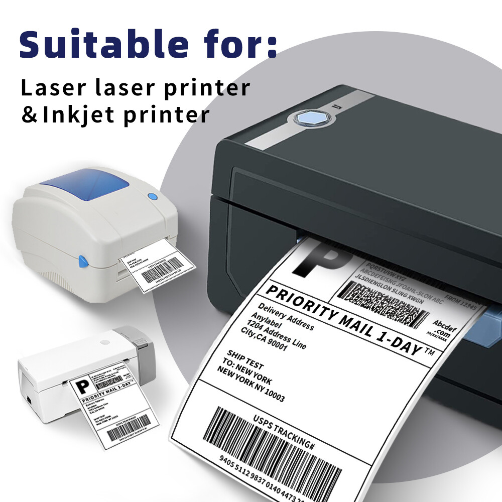 500 4"x6" Fanfold Direct Thermal Shipping Labels for Zebra and Rollo Printers
