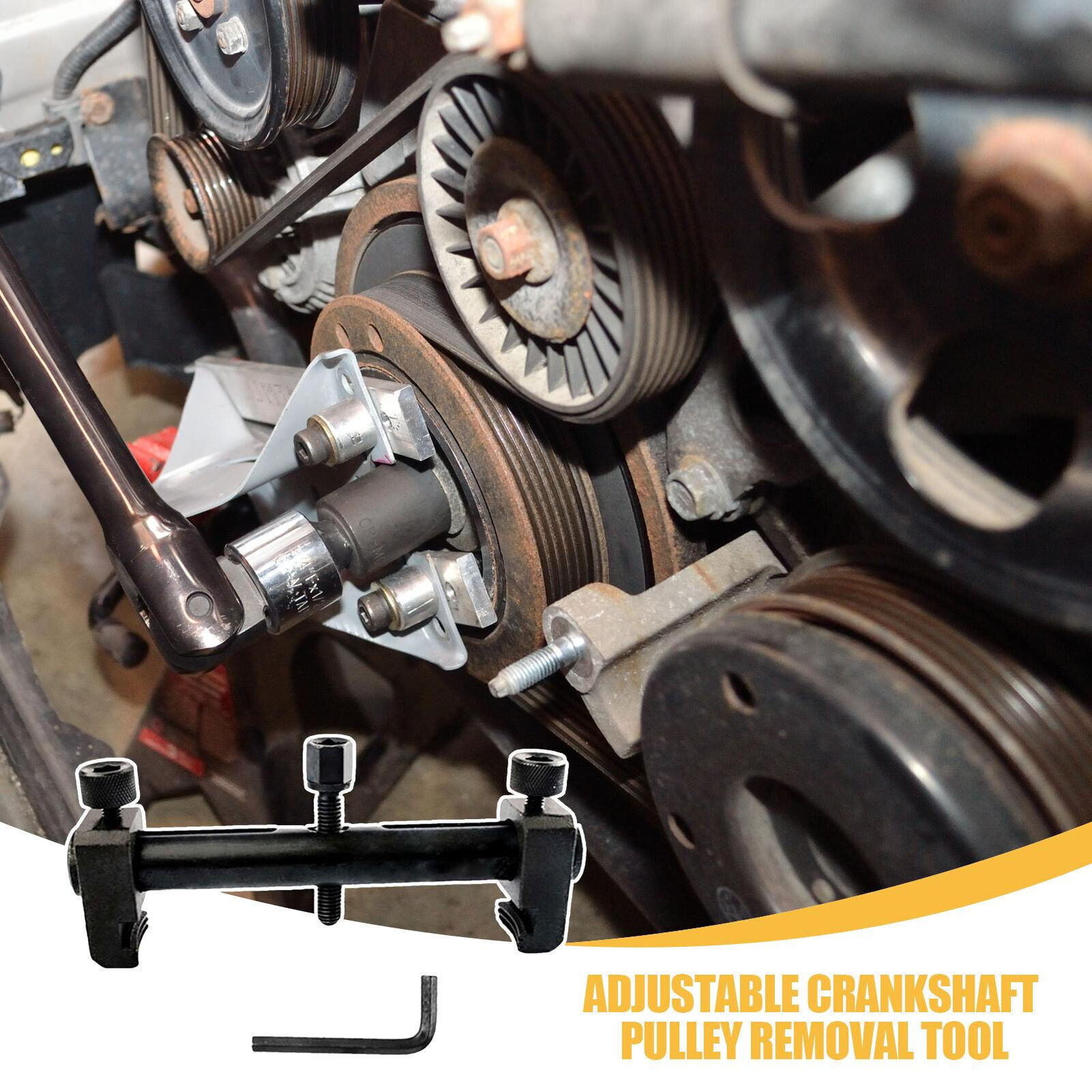 New 35mm -165mm Universal puller For Ribbed Drive Pulley Crankshaft Tool Remover