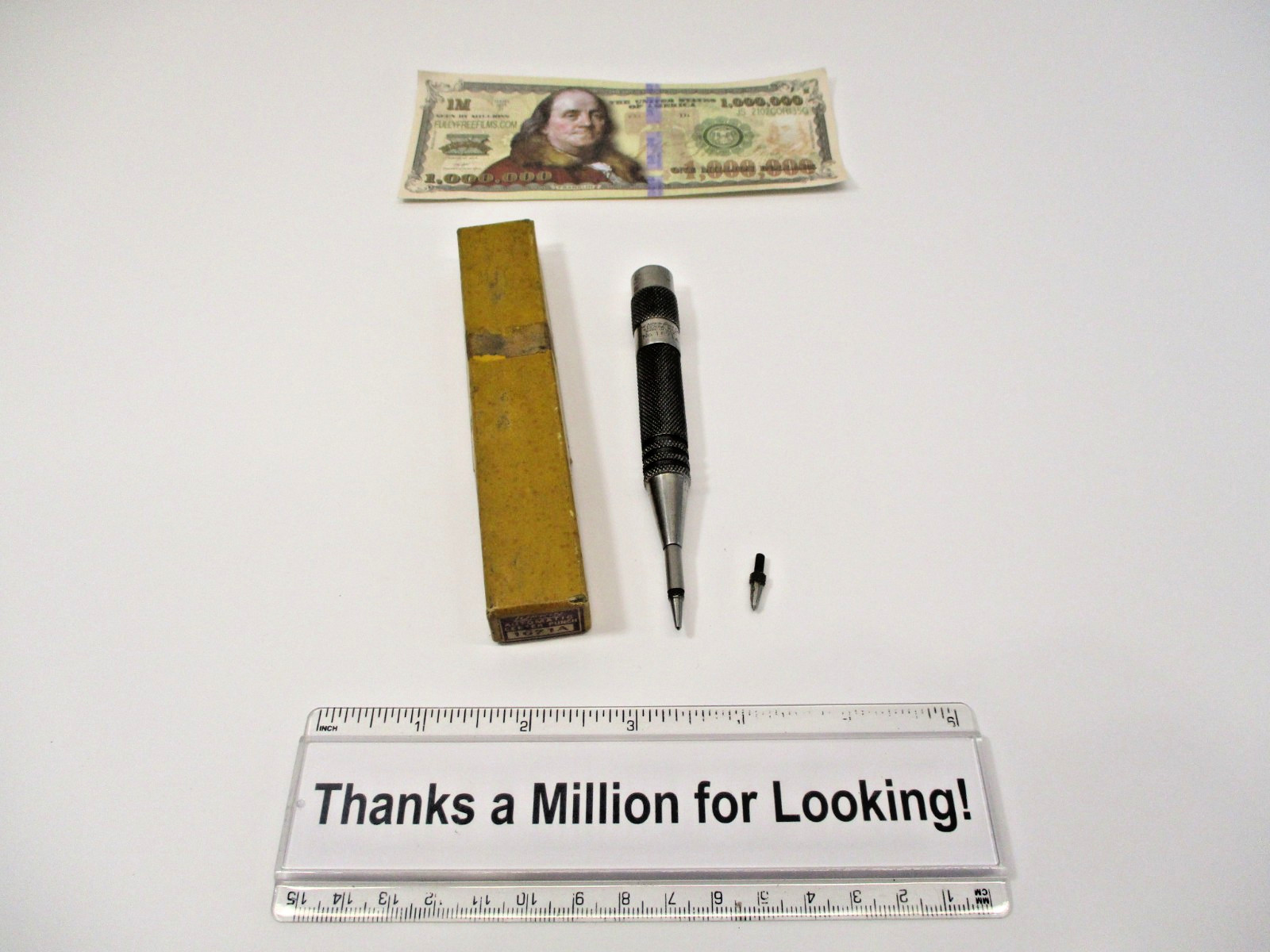 LUFKIN # 1671A Automatic Center Punch 1671 w/ OEM Box 2nd Tip in EC