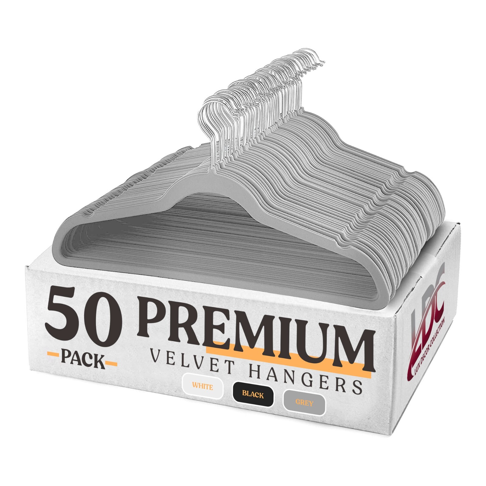 30/50 Pack Velvet Cloth Hangers Premium Lightweight Space Sever Non Slip Hanger