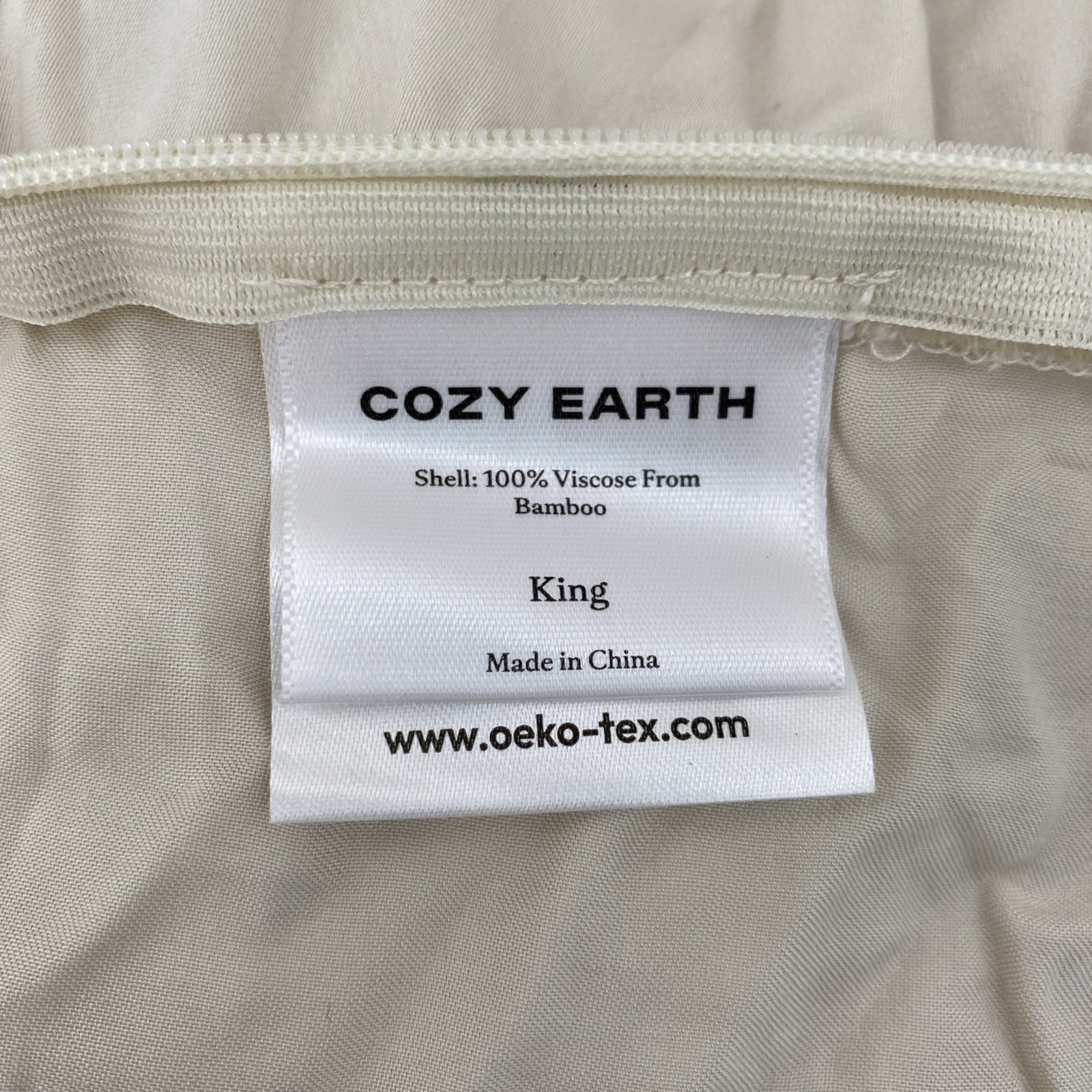 Cozy Earth Duvet Cover KING Oat Beige Luxury Viscose Bamboo Canvas Tote