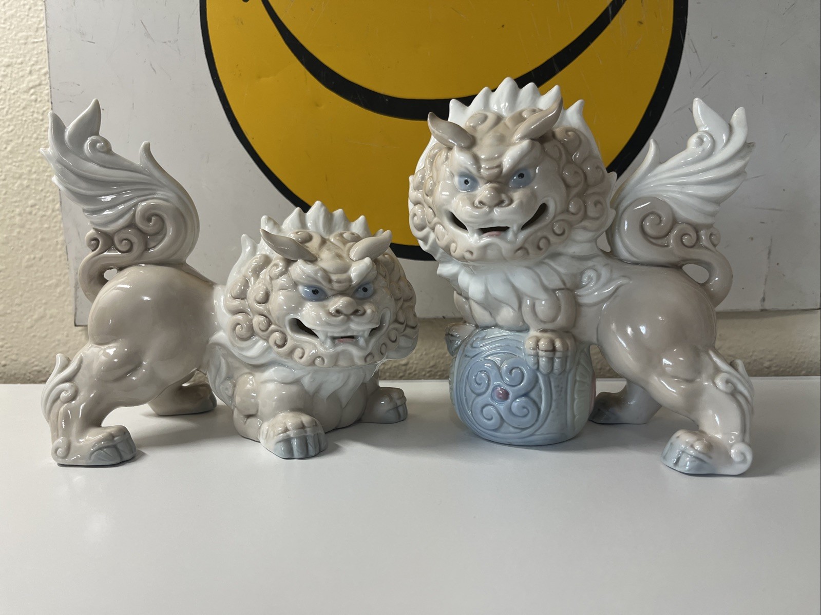 Vintage Set TKN Japan Porcelain Shishi Komainu Guardian Lion Foo Dogs Yoshimi K