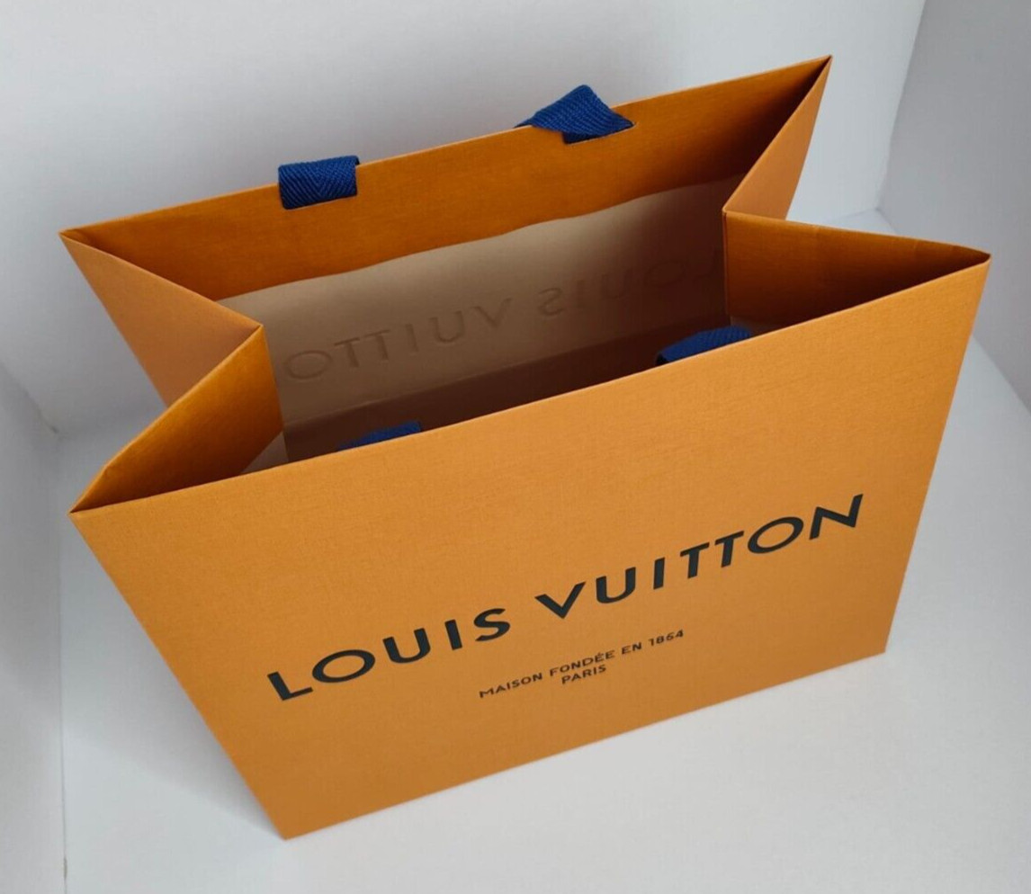 LOUIS VUITTON 10” x 8” X 6” Authentic Paper Gift/Shopping Bag Small Tote Orange