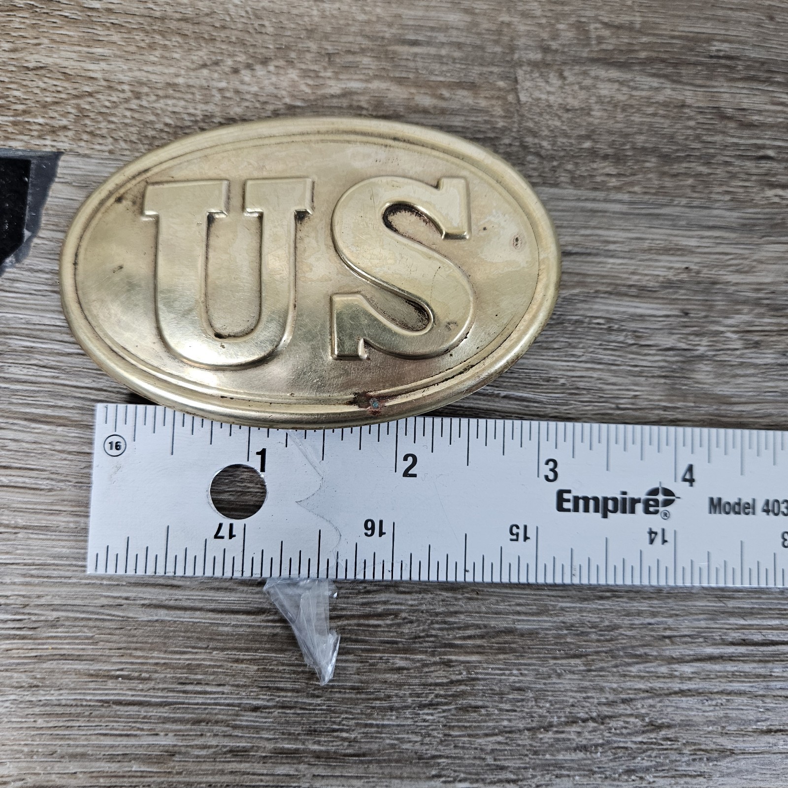 Vintage US Civil War Brass Lead Filled Back Arrow Hooks Belt Buckle Replica