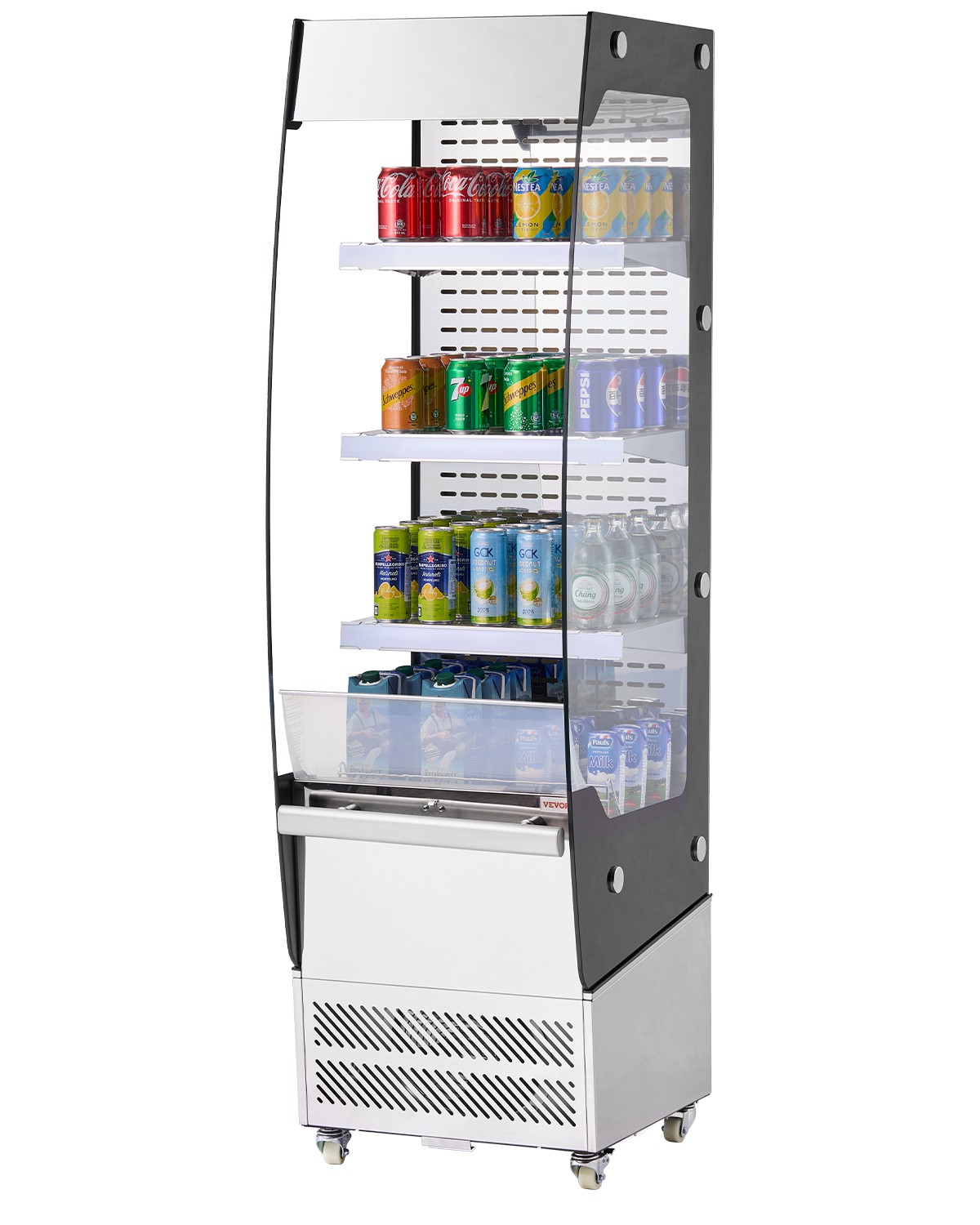 VEVOR Open Air Merchandiser 3-Tier Display Cooler with Air Curtain 7.8cu.ft.