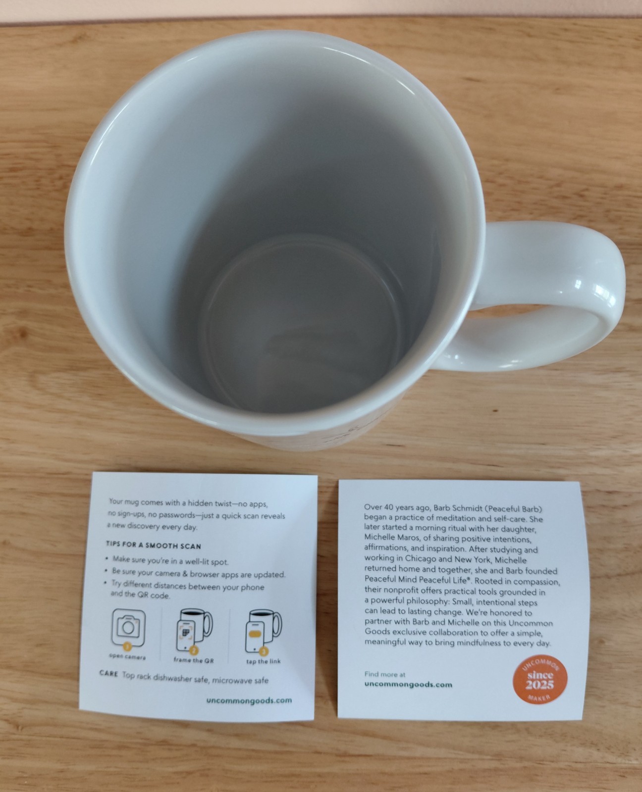 Uncommon Goods Mug "Start Your Journey To A More Peaceful Life"