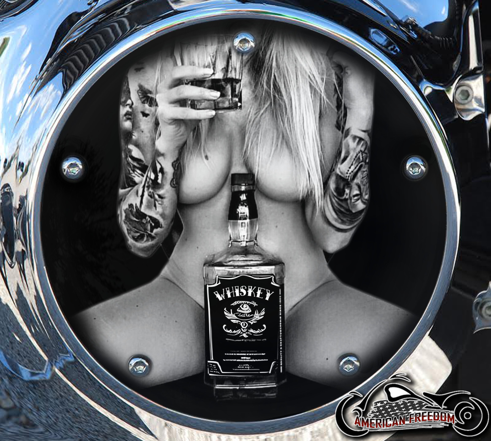 HARLEY DAVIDSON TWIN CAM DERBY CLUTCH COVER FITS 1999-2018 MODELS - Whiskey Gal