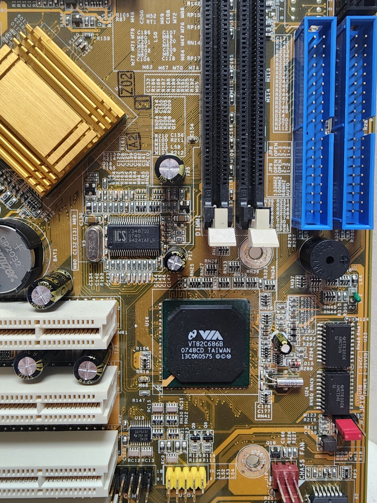 Socket 370 Motherboard Combo – Celeron 1.4GHz, 256MB RAM, I/O Shield – Tested