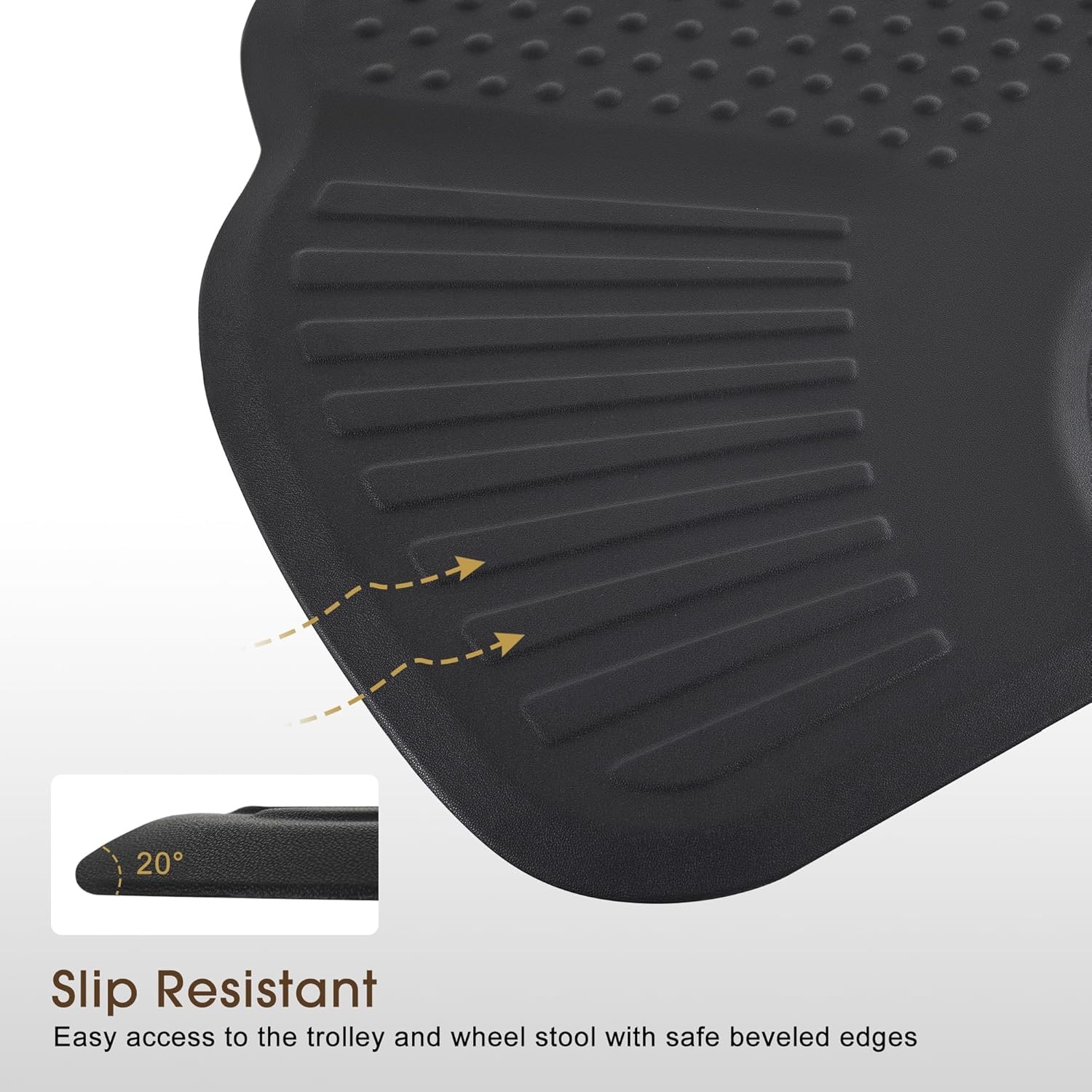 BarberPub Salon Mats for Hair Stylist, Anti Fatigue Barber Mat 1'' Thick 0085