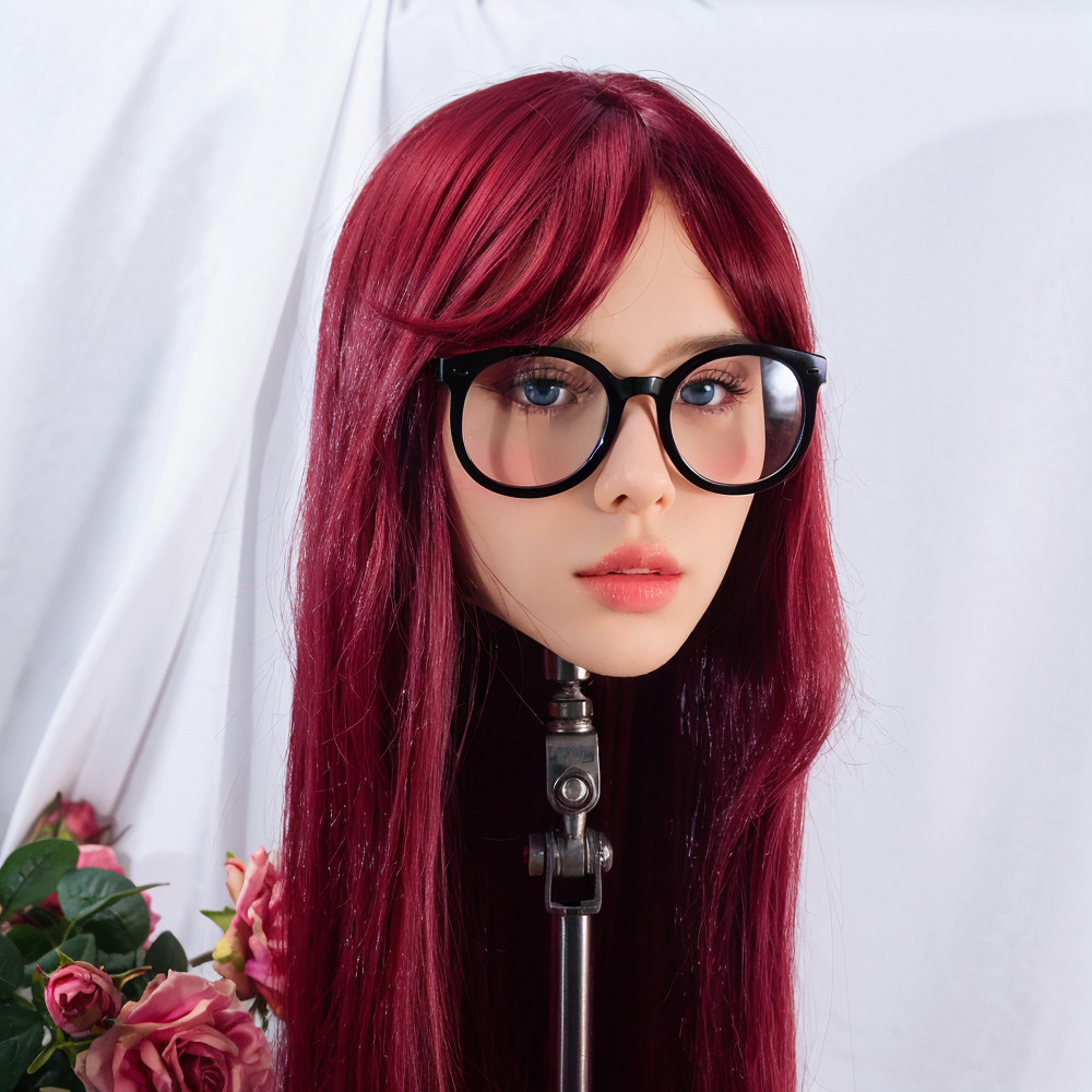 1:1replica of a female head model,made of TPE material,Mannequin Head,burgundy w