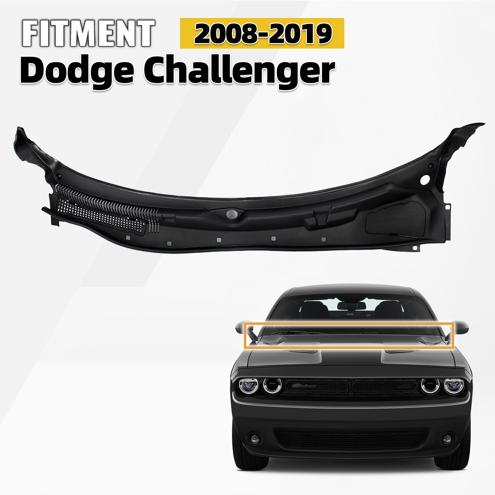 Windshield Wiper Cowl Top Grille Panel For 2008-2019 Dodge Challenger 5028757AG