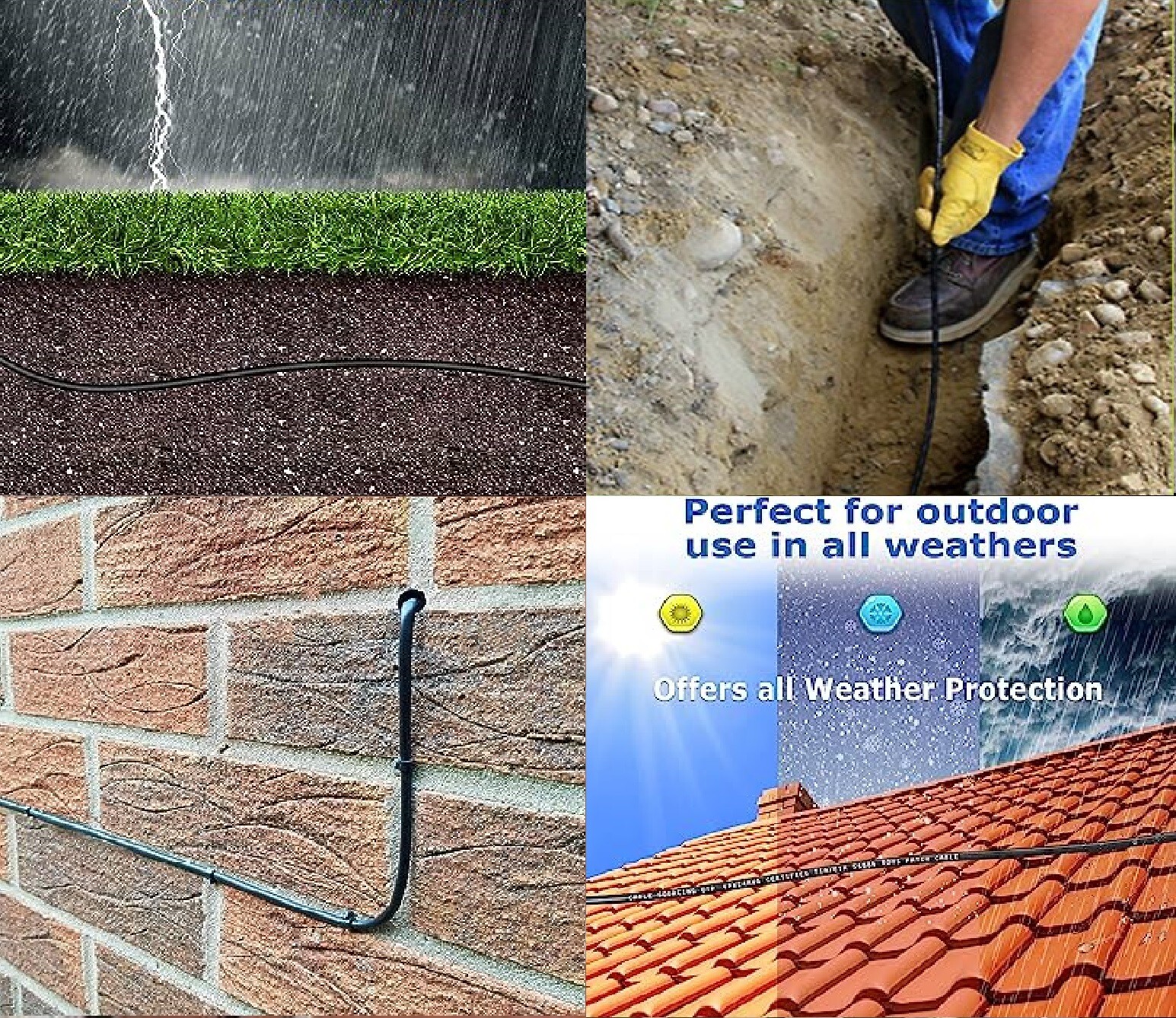 300 FT CAT6 Outdoor Waterproof Direct Burial UV Resistant Network Cable Open-Box