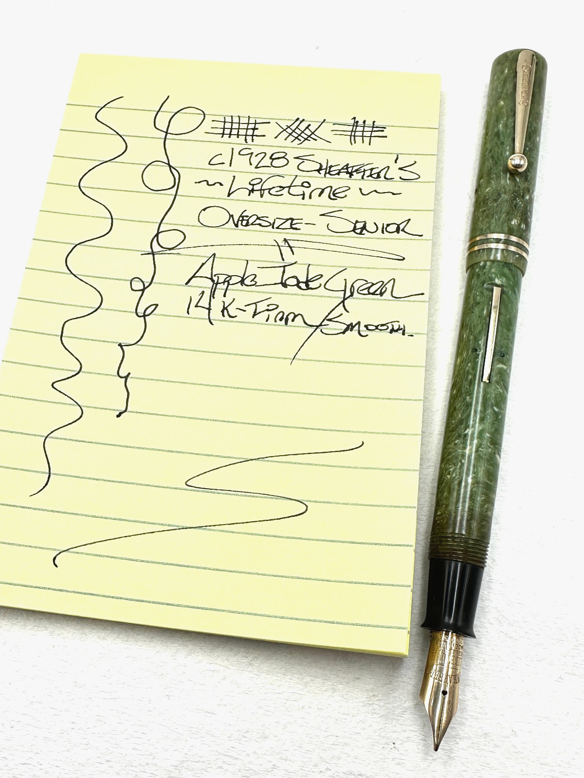 VINTAGE c1928 SHEAFFER LIFETIME FLAT TOP OVERSIZE Sr FOUNTAIN PEN 14K RESTORED