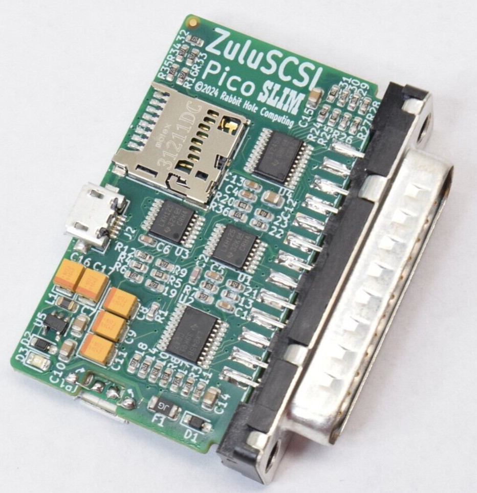 ZuluSCSI Pico W Slim DB25 External SCSI Hard Disk Emulator Wi-Fi for Macintosh