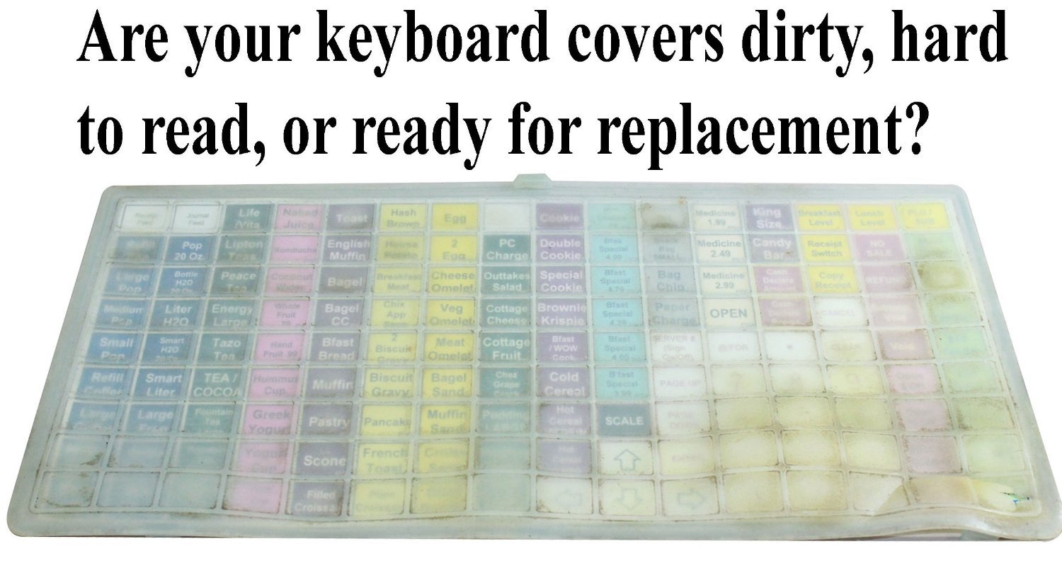 SAM4S ER 920, ER 940, SPS 320, SPS 340 Overlay Flat Keyboard Wet Cover Silicone