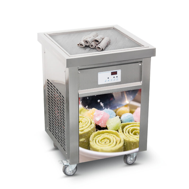 Kolice Commercial Fry Ice Cream Roll Machine-ETL,21"x21" Square Pan,Auto Defrost